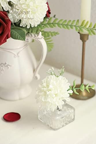 Floroom Artificial Dahlia Flowers 25pcs Ivory Foam Fake Roses