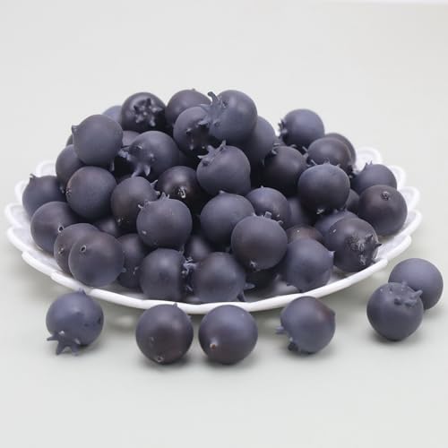 100Pcs Artificial Blueberries DIY Decor Fruit Display