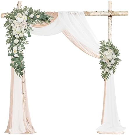 BMQDSM Deluxe Wedding Arch Flowers Set of 4 White
