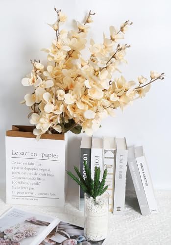 6PCS Champagne Delphinium Artificial Flowers for Wedding Decor