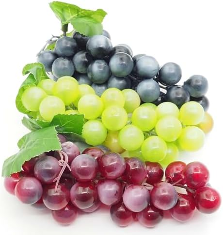 WOSHIMT 3-Pack Artificial Grapes for Home Decor