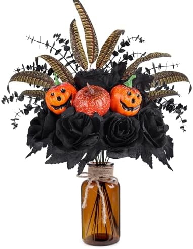 Halloween Artificial Flower Arrangements with Vase