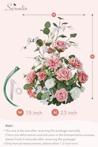 Serwalin Artificial Flowers Wedding Aisle Decor 2pcs