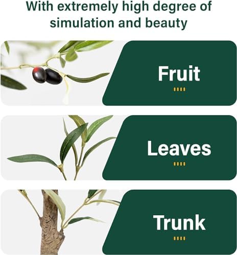 Olive Tree Artificial 4FT with Realistic Leaves and Fruits in Pot