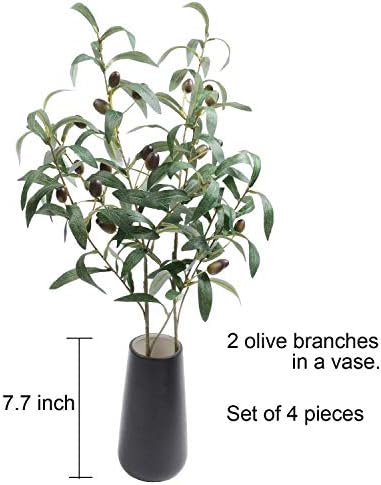 SHACOS 4 Pack Artificial Olive Branches 28 Inch