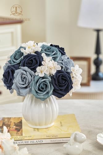 TINGE TIME Navy Blue Artificial Flowers Combo
