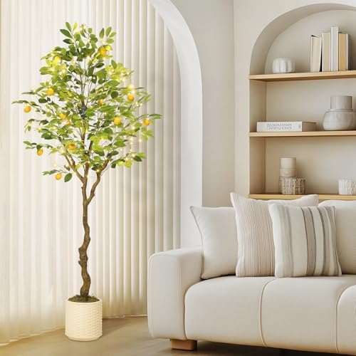 GarveeHome Artificial Lemon Tree with 100 LED Lights