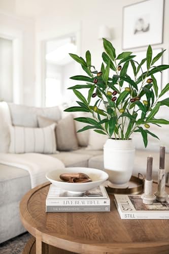 Briful 3Pack Artificial Olive Branches for Vase