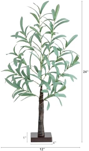 Nearly Natural 2-Foot Artificial Olive Tree with LED Lights