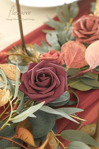 Floroom 6ft Artificial Eucalyptus Garland with Flowers