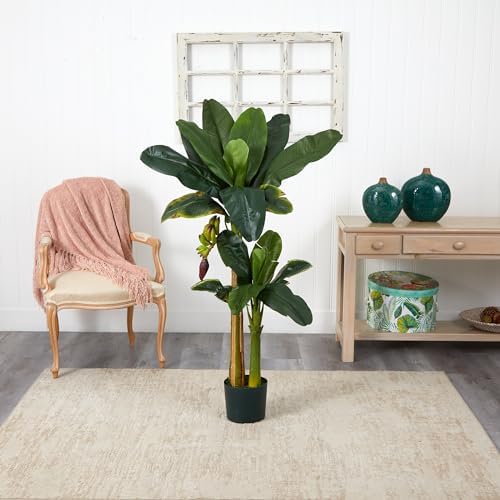 Nearly Natural 5ft 3ft Banana Silk Tree with Bananas