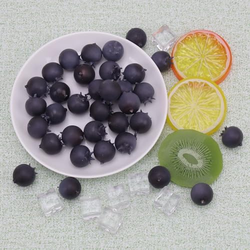 100Pcs Artificial Blueberries DIY Decor Fruit Display