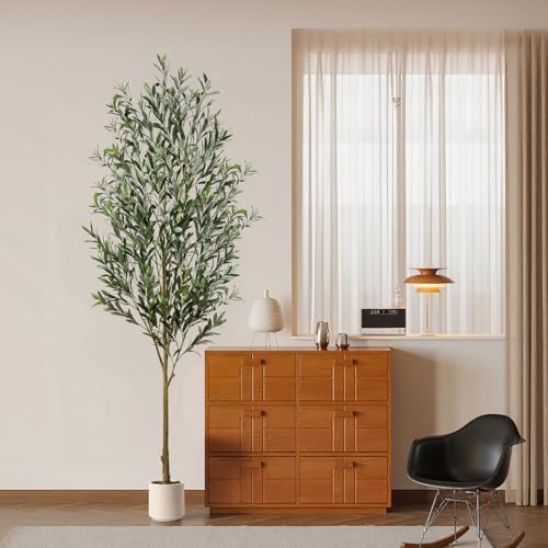 7FT Artificial Olive Tree with Realistic Fruits and Trunk