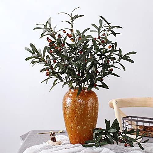 SzJias Artificial Olive Branches Faux Plants for Vases