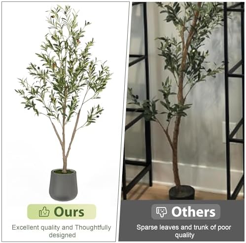 VIVATREES 5FT Artificial Olive Tree with Planter