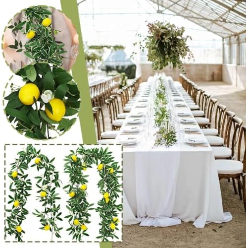 6 Ft Artificial Lemon Garland for Home Decor