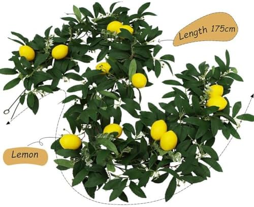 6 Ft Artificial Lemon Garland for Home Decor
