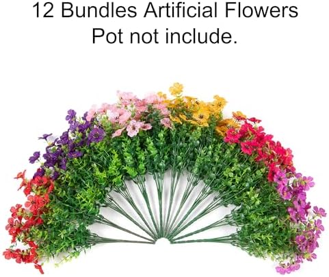 HyeFlora Artificial Daisy Flowers 12 Bundles