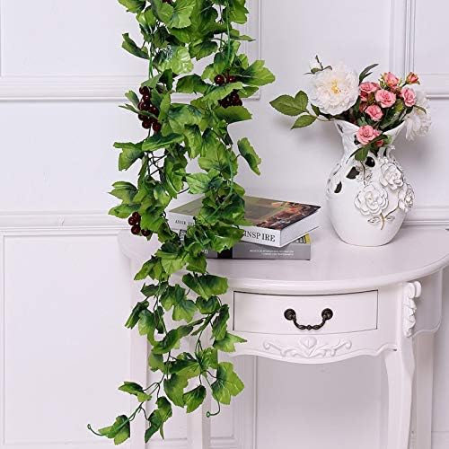 ASkinds 5Pcs Artificial Grapes Vines Leaves Garland