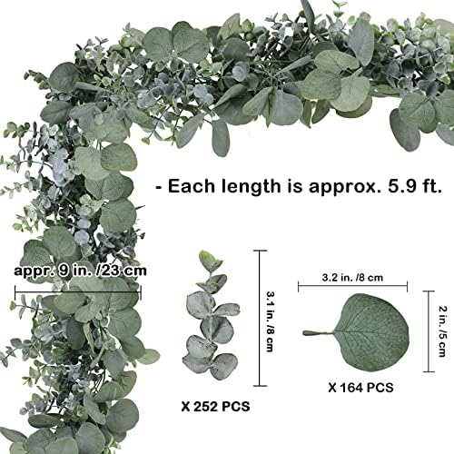 Winlyn 59 Ft Artificial Eucalyptus Garland in Grey Green