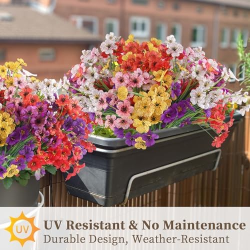 24 Bundle Artificial Flowers 8 Colors