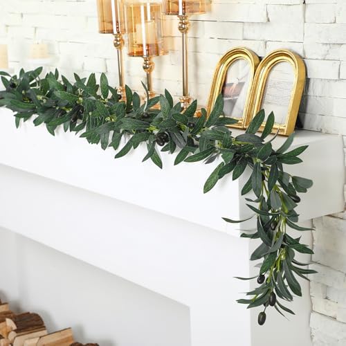 Giegxin 3 Pcs 15 Ft Artificial Olive Garland Decor