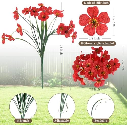 24 Bundle Artificial Flowers 8 Colors