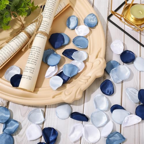 600Pcs Artificial Silk Rose Petals Dusty Blue Wedding Decor