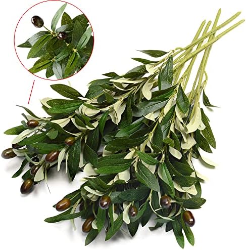 DVGUN 5 Pack Artificial Olive Branches Silk Plants