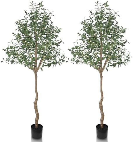ANTING 6FT Artificial Olive Tree 2 Pack
