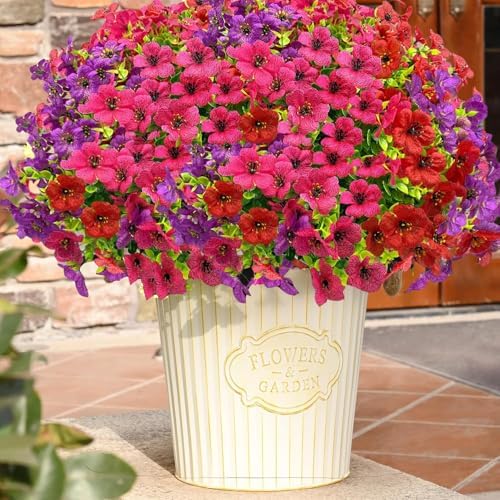 Artificial Fall Flowers for Outdoor Decor 10pcs