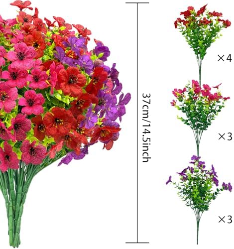Artificial Fall Flowers for Outdoor Decor 10pcs