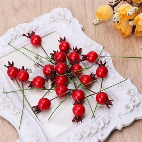 20Pcs Red Mini Pomegranate Artificial Decor
