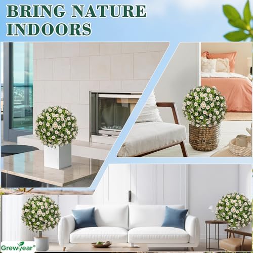 Artificial Topiary Ball with Ground Spike Set of 2