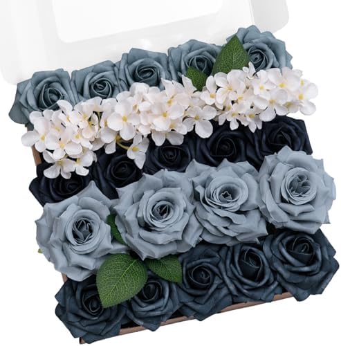 TINGE TIME Navy Blue Artificial Flowers Combo