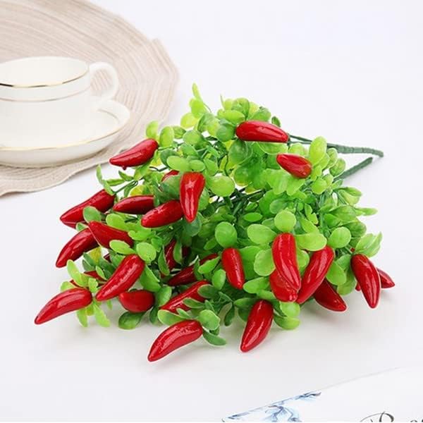 6pcs Artificial Red Pepper Bouquet for Home Party Decor