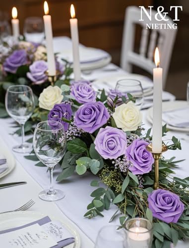 NT NIETING Artificial Flowers 25pcs Series Purple Rose