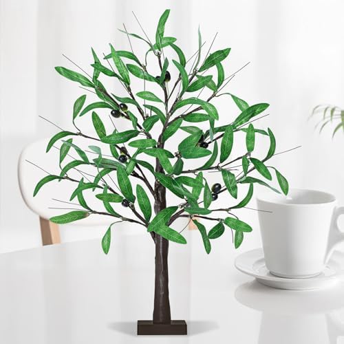24 Inch Lighted Olive Tree with 36 LED Lights