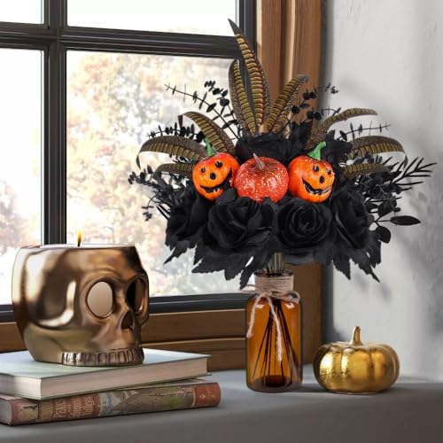 Halloween Artificial Flower Arrangements with Vase