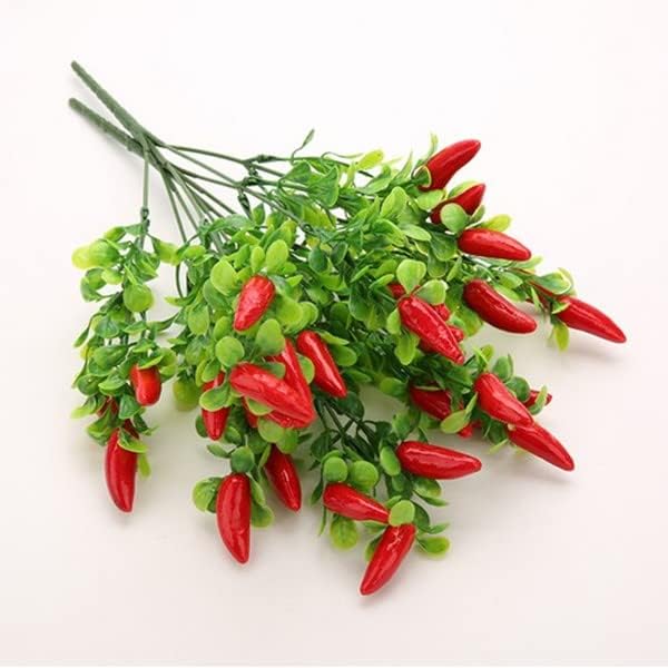 6pcs Artificial Red Pepper Bouquet for Home Party Decor