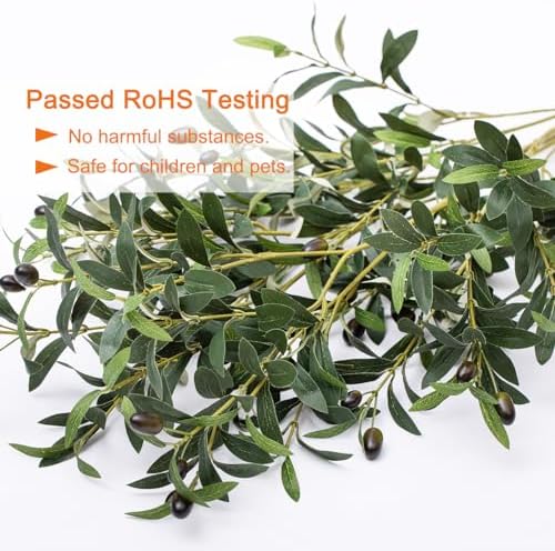 Heleze 39 Inch Artificial Olive Branches 4PCS