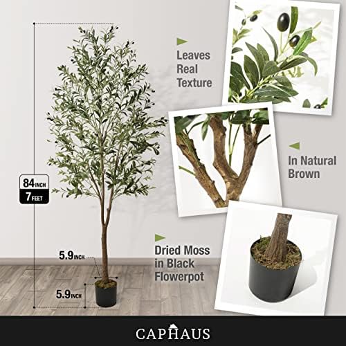 CAPHAUS 7 Feet Artificial Olive Tree with Pot