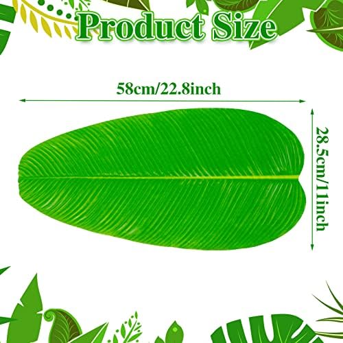 12 Pcs Artificial Banana Leaves for Decorations