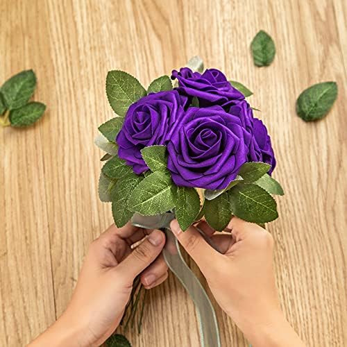 Lansdowns Artificial Foam Rose 25pcs Purple Realistic