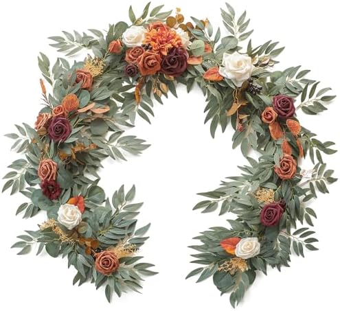 Floroom 6ft Artificial Eucalyptus Garland with Flowers