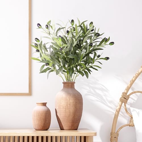 XONOR Artificial Olive Branches 6Pcs 16 Inch Set