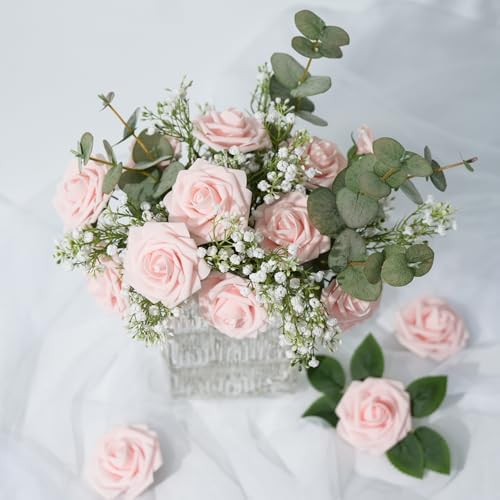 BLISOUL Artificial Flowers Real Looking Rose 25pcs