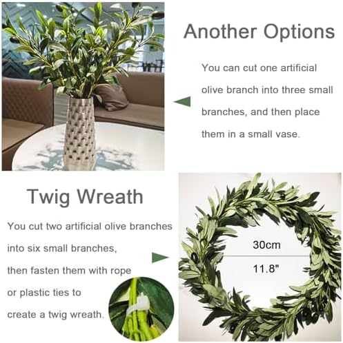 Heleze 39 Inch Artificial Olive Branches 4PCS