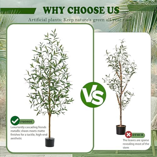 Artificial Olive Trees 6 FT Black Planter