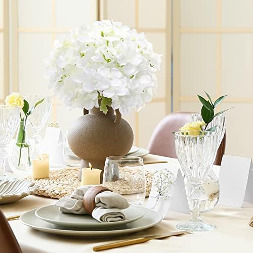 Zeyune 200 Pcs White Artificial Hydrangeas with Stems